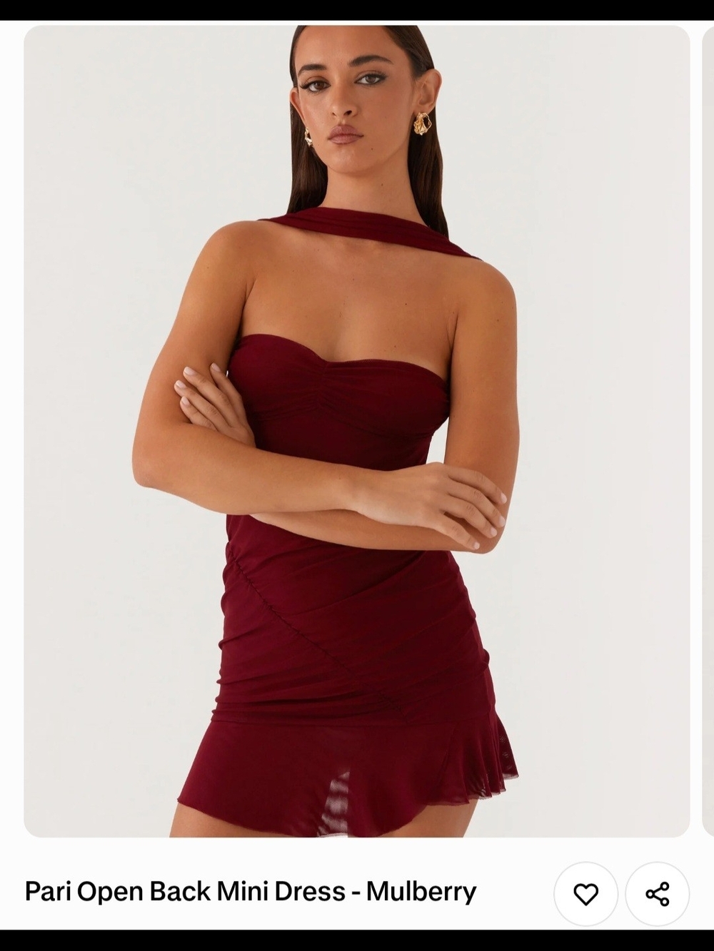 Mulberry Open-Back "Pari" Mini Dress - Picture 2 of 8
